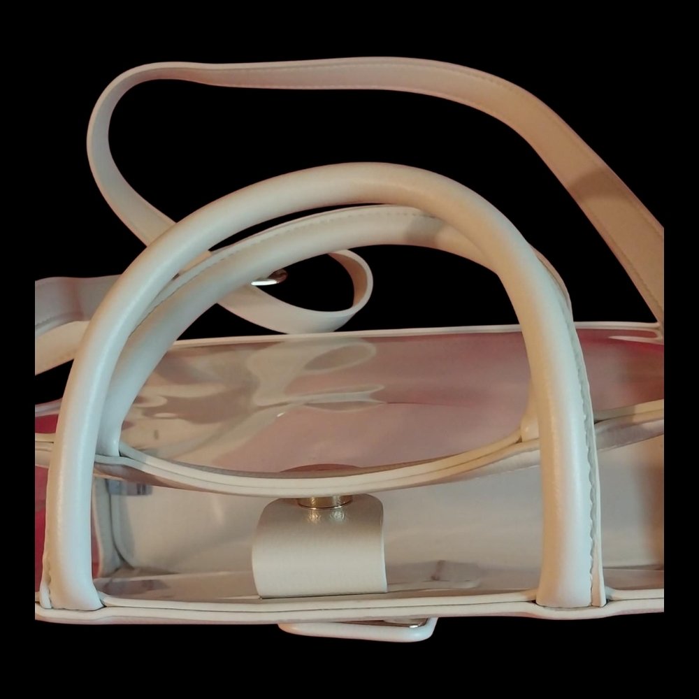 Source Unknown White Clear Tote with Buckle Detail - Picture 9 of 13